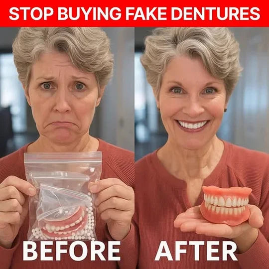 ⚡🏆Ends Today: 70% OFF!🦷DarkFairy™ Custom-Fit Full Functional Dentures Make you more confident