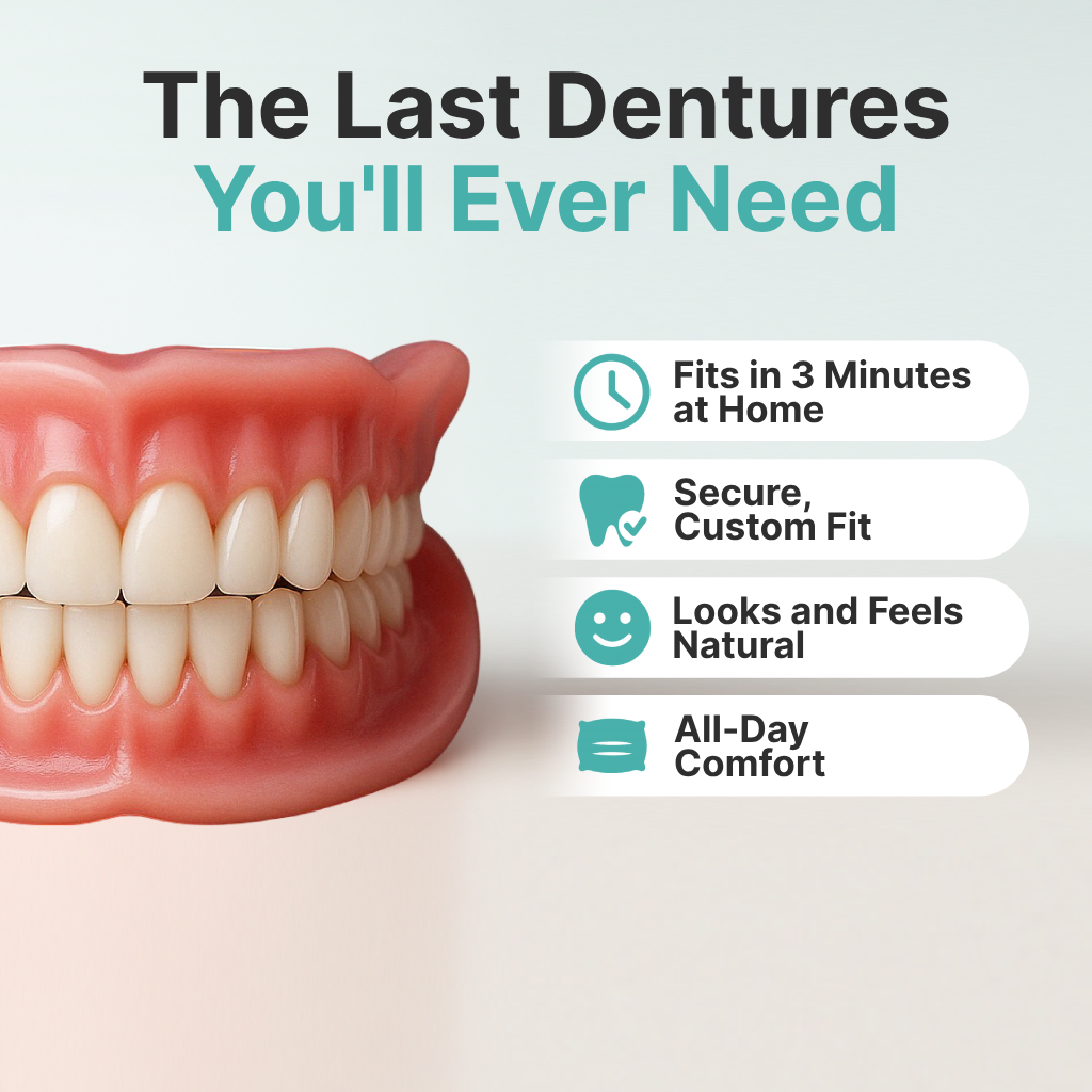⚡🏆Ends Today: 70% OFF!🦷DarkFairy™ Custom-Fit Full Functional Dentures Make you more confident